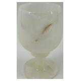 Set of 5 Onyx Wine Goblets with Veined Design