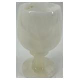 Set of 5 Onyx Wine Goblets with Veined Design