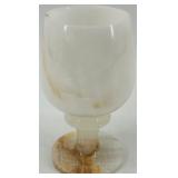 Set of 5 Onyx Wine Goblets with Veined Design