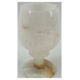 Set of 5 Onyx Wine Goblets with Veined Design