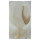 Set of 5 Onyx Wine Goblets with Veined Design
