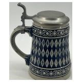 Set of 2 Bavarian Beer Steins with Pewter Lids, Gerzit and Kutscherkrug