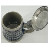 Set of 2 Bavarian Beer Steins with Pewter Lids, Gerzit and Kutscherkrug