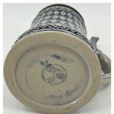 Set of 2 Bavarian Beer Steins with Pewter Lids, Gerzit and Kutscherkrug