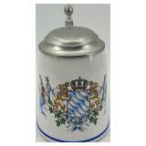 Set of 2 Bavarian Beer Steins with Pewter Lids, Gerzit and Kutscherkrug