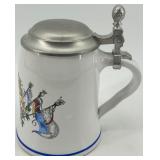 Set of 2 Bavarian Beer Steins with Pewter Lids, Gerzit and Kutscherkrug