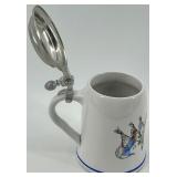 Set of 2 Bavarian Beer Steins with Pewter Lids, Gerzit and Kutscherkrug