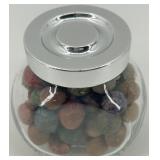 Set of Colorful Bennington Marbles with Glass Jar