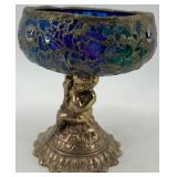 Set of 3 Mosaic Glass and Metal Candle Holders