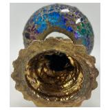 Set of 3 Mosaic Glass and Metal Candle Holders