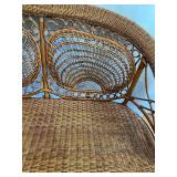 Antique Wicker Settee with Double Sided Cushion