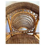 Antique Wicker Chair and Side Table Set