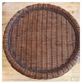 Antique Wicker Chair and Side Table Set