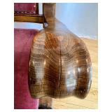 Antique Wooden Rocking Chair with Red Upholstered Cushion