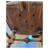 Antique Wooden Rocking Chair with Red Upholstered Cushion