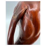 Pair of Hand-Carved Wooden Lion Statues