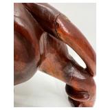 Pair of Hand-Carved Wooden Lion Statues