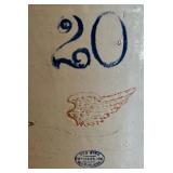 Antique 20-Gallon Red Wing Stoneware Crock with Wood Lid