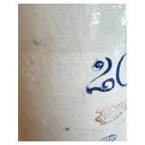 Antique 20-Gallon Red Wing Stoneware Crock with Wood Lid