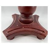 Vintage Carved Wood Plant Stand with Detailed Leaf Motif