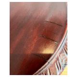 Vintage Carved Wood Plant Stand with Detailed Leaf Motif