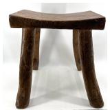 Handcrafted Rustic Wooden Stool from 100-Year-Old Chinese Elm