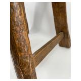 Handcrafted Rustic Wooden Stool from 100-Year-Old Chinese Elm