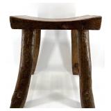 Handcrafted Rustic Wooden Stool from 100-Year-Old Chinese Elm