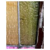 Antique Stained Glass Window Panel with Floral Motif