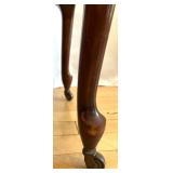 Vintage Wooden Sewing Box on Casters with Floral Inlay