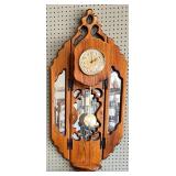 Handcrafted Wall Pendulum Clock with Pine Finish