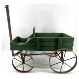 Vintage Wooden Toy Wagon with Iron Wheels