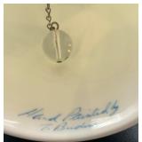 Fenton Milk Glass Bell with Hand-Painted Floral Design, Signed by Artist