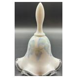 Fenton Hand-Painted Porcelain Bell with Floral Design, signed by Artist