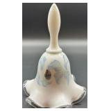 Fenton Hand-Painted Porcelain Bell with Floral Design, signed by Artist