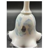 Fenton Hand-Painted Porcelain Bell with Floral Design, signed by Artist