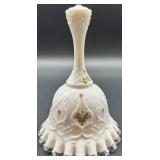 Fenton Milk Glass Bell Handpainted by S. Mullins