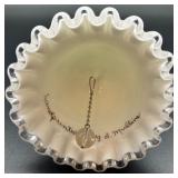 Fenton Milk Glass Bell Handpainted by S. Mullins