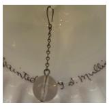 Fenton Milk Glass Bell Handpainted by S. Mullins