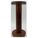 Antique Wooden Textile Spools and Oval Hand MirrorÂ 