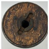 Antique Wooden Textile Spools and Oval Hand MirrorÂ 