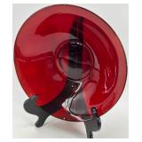 Retro Glass Collection with Ruby Red Bowl and Plate, including Goofus plate