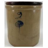 Vintage Red Wing Stoneware Crock with Lid - Target Design