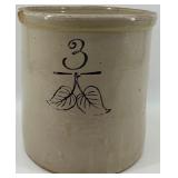 Vintage Red Wing 3-Gallon Stoneware Crock with Elephant Ear Design