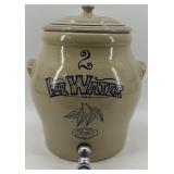 Vintage 2 Gallon Red Wing Stoneware Ice Water Cooler