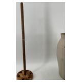 Unmarked Redwing Stoneware Butter Churn with Lid and Plunger