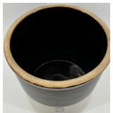 Robinson Ransbottom Stoneware Crock with Black Glaze, 2 Gallon