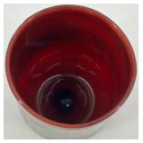 Handcrafted Marbled Glass Vase with Swirl Design, signed by Artist