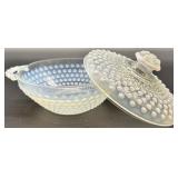 Collection of Moonstone Fenton Hobnail Glassware Pieces