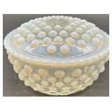 Collection of Moonstone Fenton Hobnail Glassware Pieces